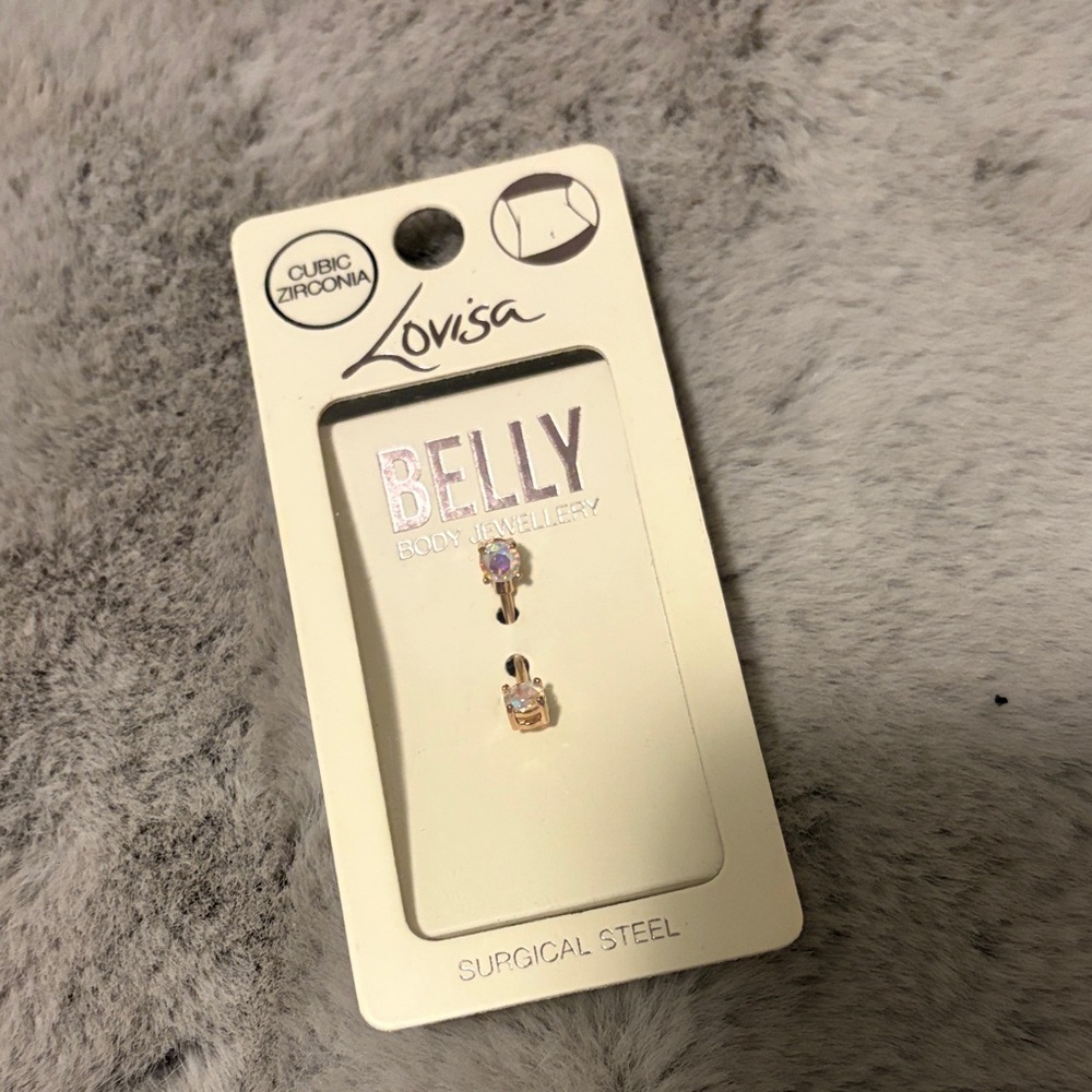 Lovisa Silver Belly Jewelry with Cubic Zirconia